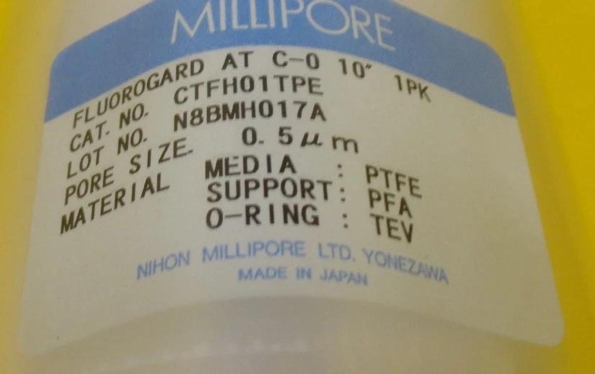 Millipore CTFH01TPE Fluorogard AT C-O 10" Filter New