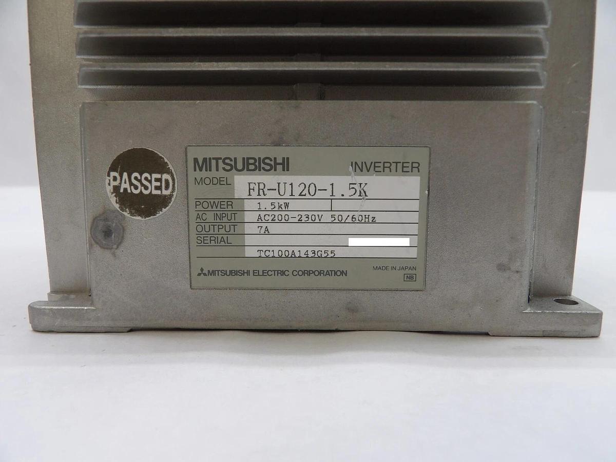 Used Mitsubishi FR-U120-1.5K Inverter Drive Freqrol-U100 Lot of 2 Working Spare