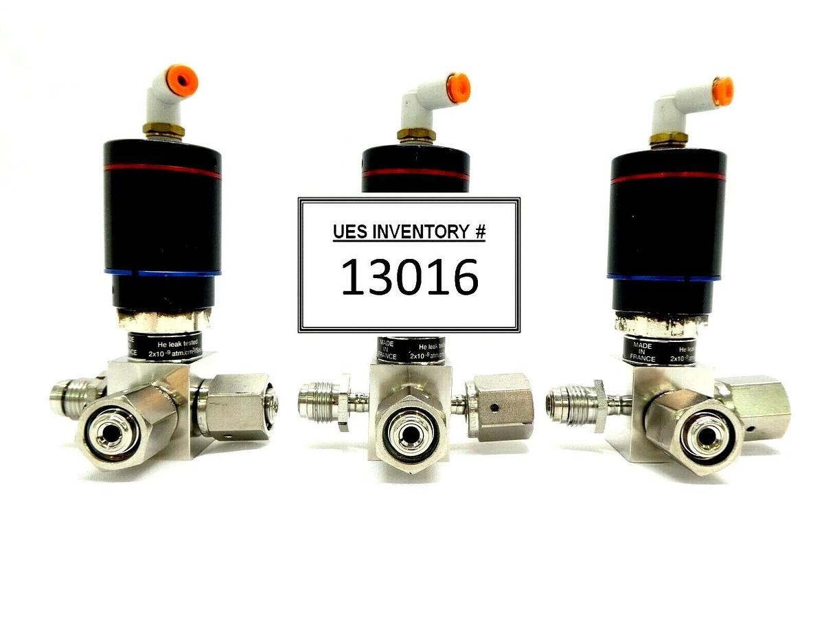 Used Qualiflow 2x10-9atm.cm3/Sec 3-Way Pneumatic Valve Lot of 3 Working Surplus