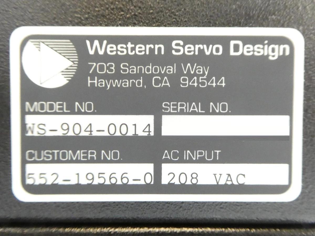 Used Western Servo Design WS-904-0014 Robot Controller Mattson 552-19566-00 Working