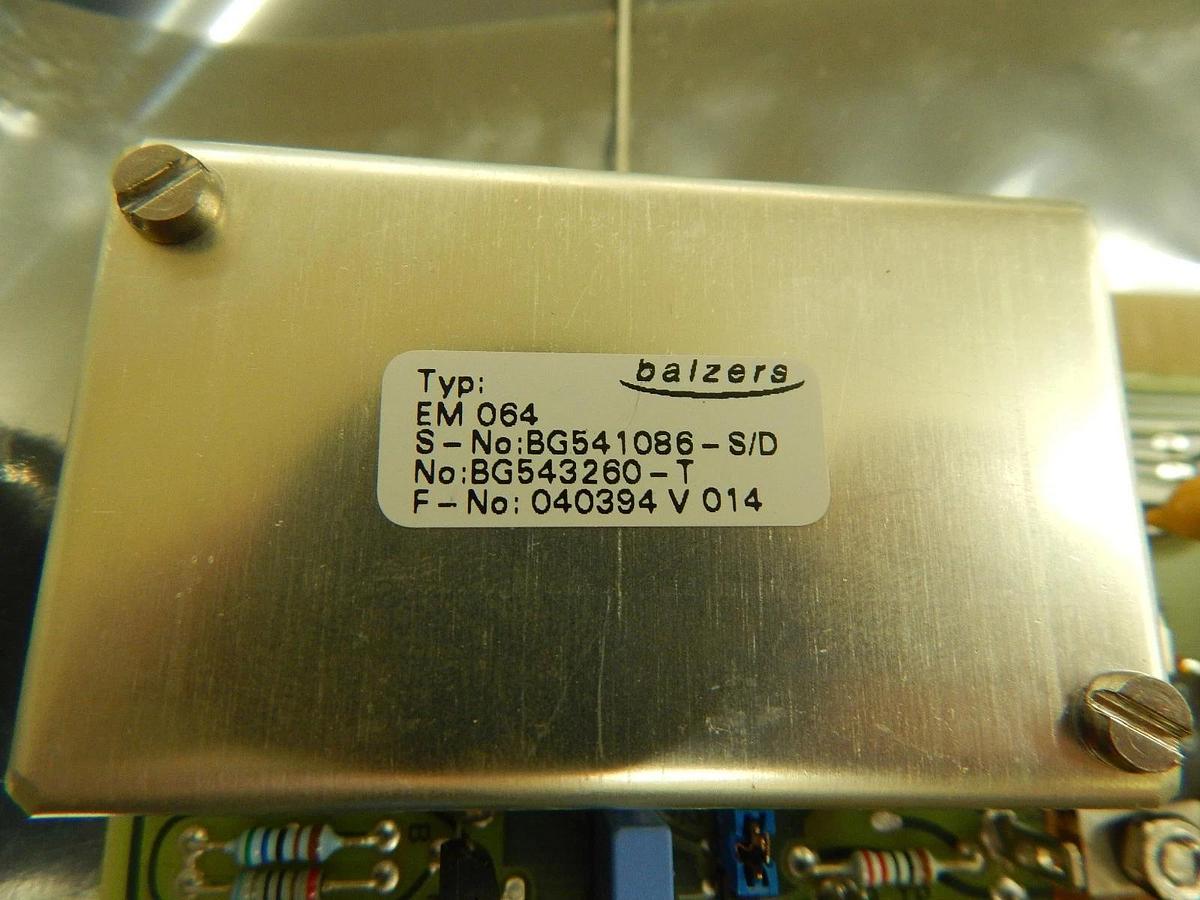 Used Balzers BG 541 086-S/D Partial Pressure Gauge PCB Card EM 064 Used Working