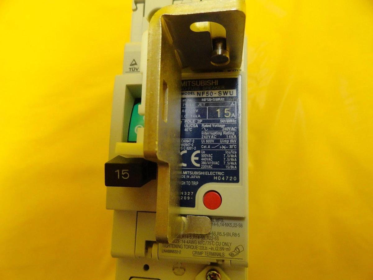 Used Mitsubishi NF50-SWU2 015 Circuit Breaker NF50-SWU Reseller Lot of 5 Used Working