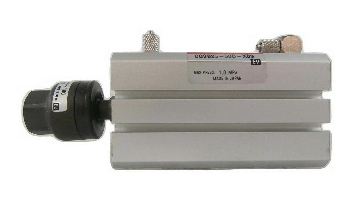 Used SMC CQSB25-50D-XB9 Cylinder with JB25-6-100 TEL 024-012244-1 ACT12 Working Spare