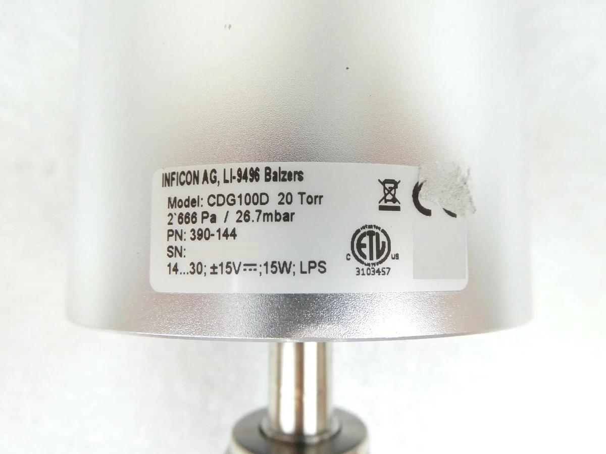Used Inficon 390-144 Diaphragm Gauge Manometer CDG100D AMAT Working Surplus