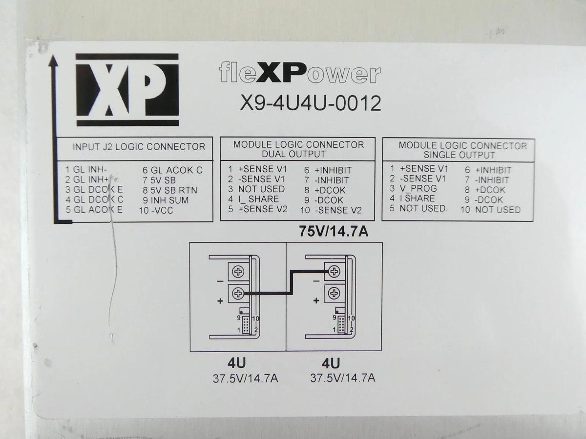 Used XP Power 102130-01 Power Supply X9-4U4U-0012 10018512 AMAT 1140-01488 Working
