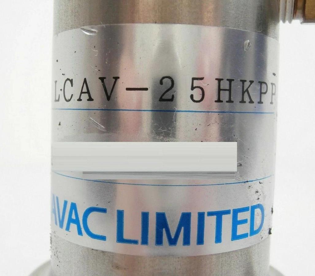 Used Diavac Limited LCAV-25HKPP Pneumatic Right Angle Valve MRC Eclipse Star Working