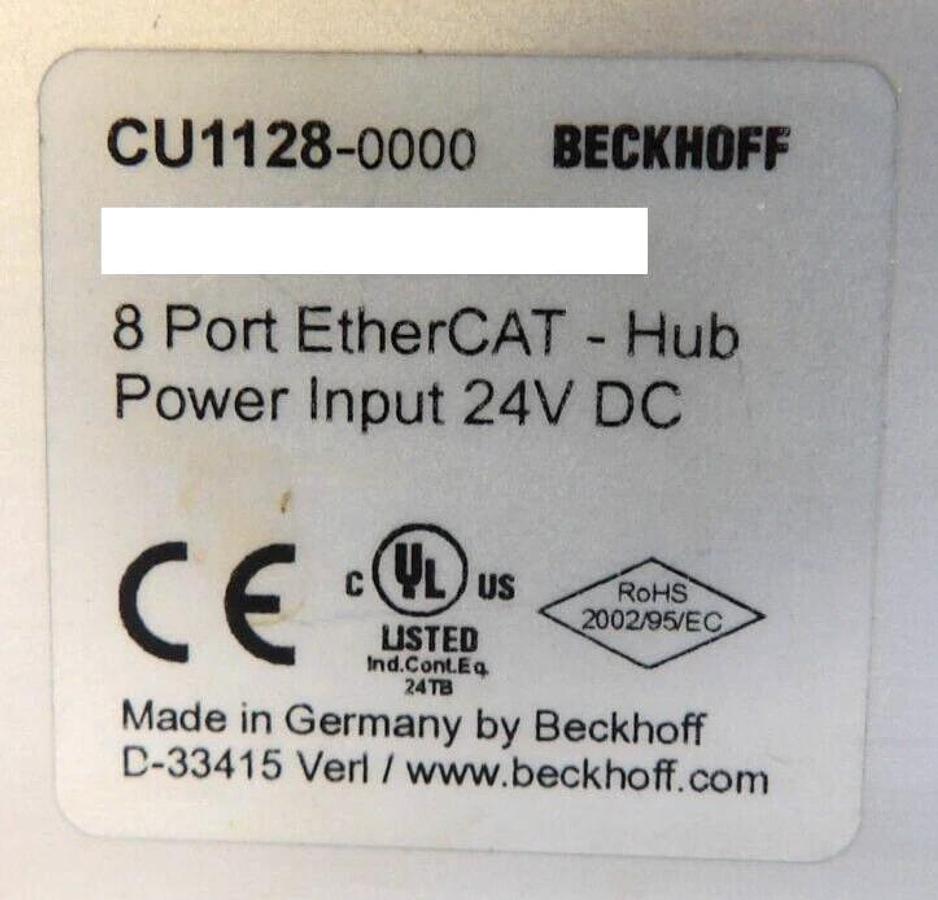 Used Beckhoff CU1128-0000 8 Port EtherCAT Hub Power Input CU1128 Working Surplus