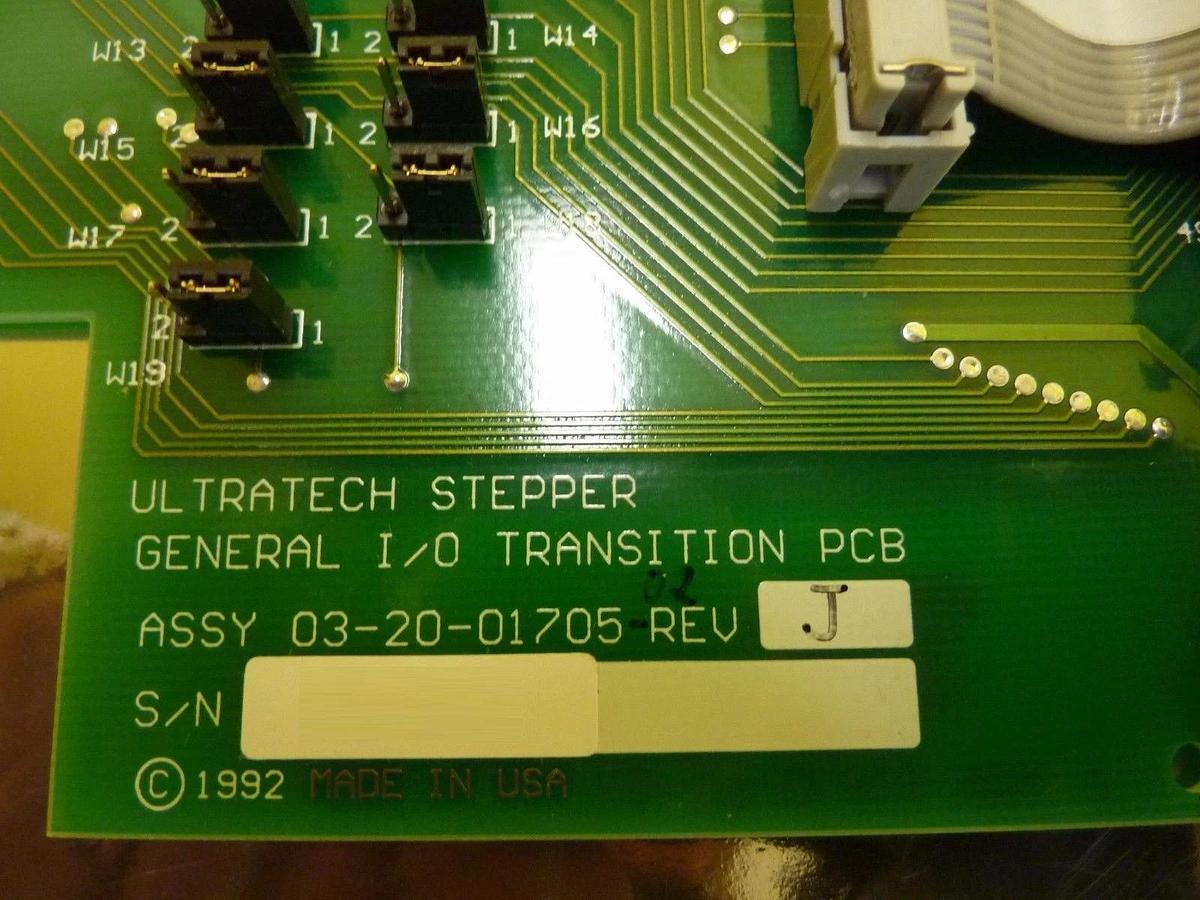 Used Ultratech Stepper 03-20-01705-02 General I/O Transition PCB Card Rev. J Used