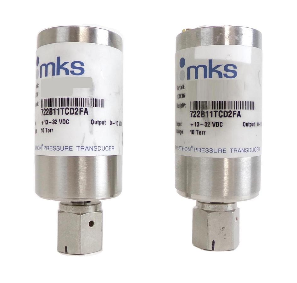 Used MKS Instruments 722B11TCD2FA Baratron Pressure Transducer 722B Lot of 2 Working
