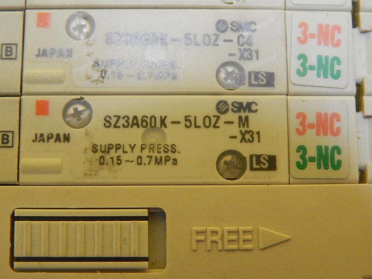 Used SMC 3D80-000054-V1 4-Port Pneumatic Manifold Lot of 3 SZ3A60K-5LOZ-C4-X31 Used