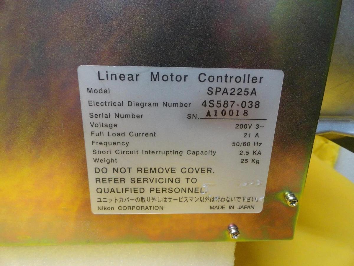 Used Nikon 4S587-038 ADEXY Linear Motor Controller SPA225A NSR Series Working