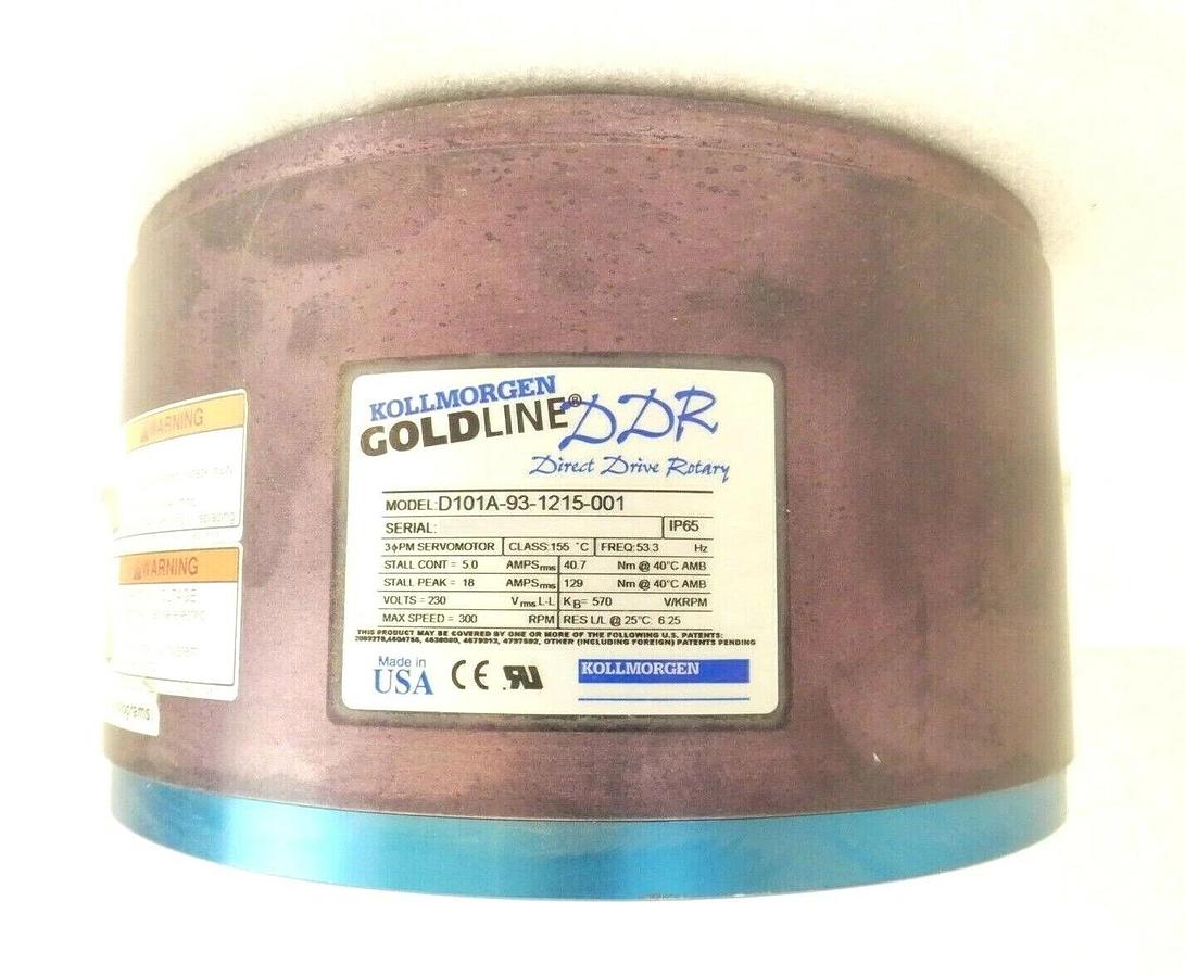 Used Kollmorgen D101A-93-1215-001 Spindle Motor GOLDLINE DDR Loose Connector Cu Spare
