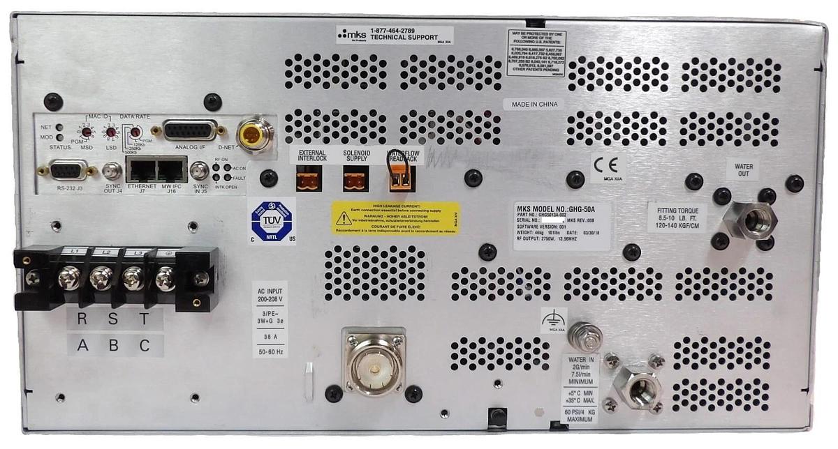 Used GHG-50A MKS Instruments GHG5013A-002 RF Generator 2750W @ 13.56MHz Working