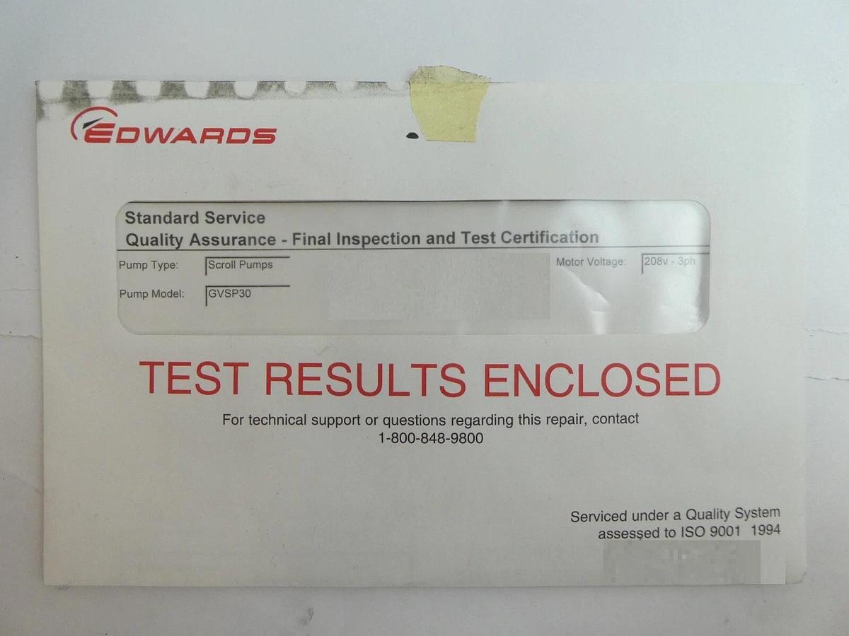 Refurbished GVSP 30 Edwards A71004907XS Scroll Vacuum Pump GVSP30 Copper Cu OEM Refurbished