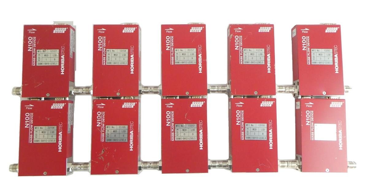 Used Horiba STEC N100 Mass Flow Controller MFC SEC-N126MGR Lot of 10 Working Surplus