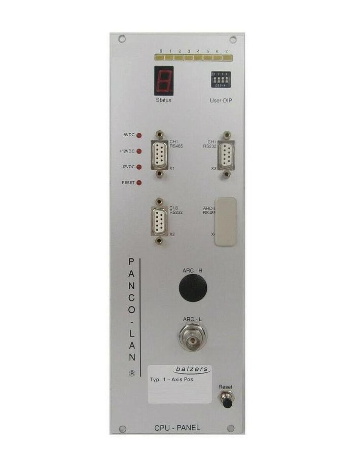 Used Balzers 1-Axis Pos. CPU VME Panel PCB PANCO-LAN Wyttenbach W322A Unaxis Working