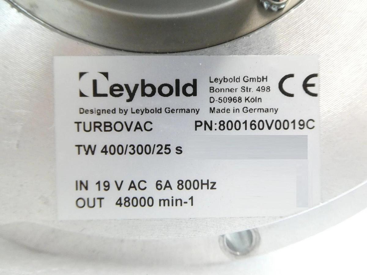 Used TURBOVAC TW 400/300/25 S Leybold 800160V0019C Turbomolecular Pump Turbo As-Is
