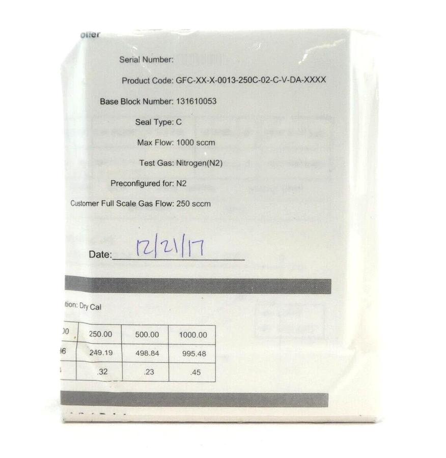 Pivotal Systems 32-03032 Mass Flow Controller MFC 250 SCCM N2 New Surplus