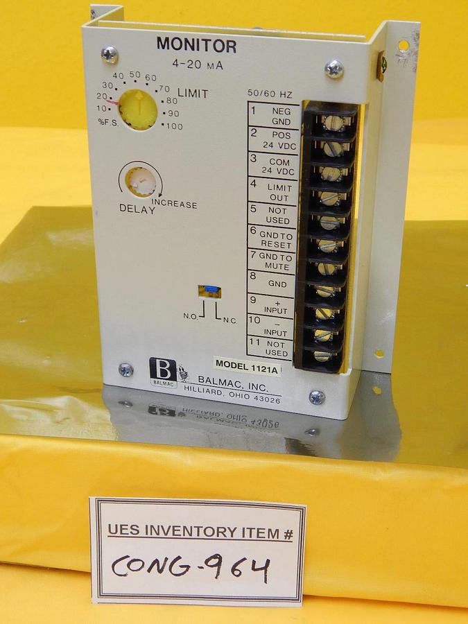 Used Balmac 1121A Vibration Monitor Semitool 61340-03 Used Working