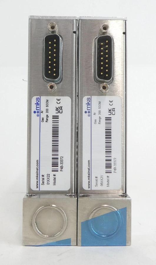 Used MKS Instruments P4B-33372 Mass Flow Controller MFC Reseller Lot of 2 Working
