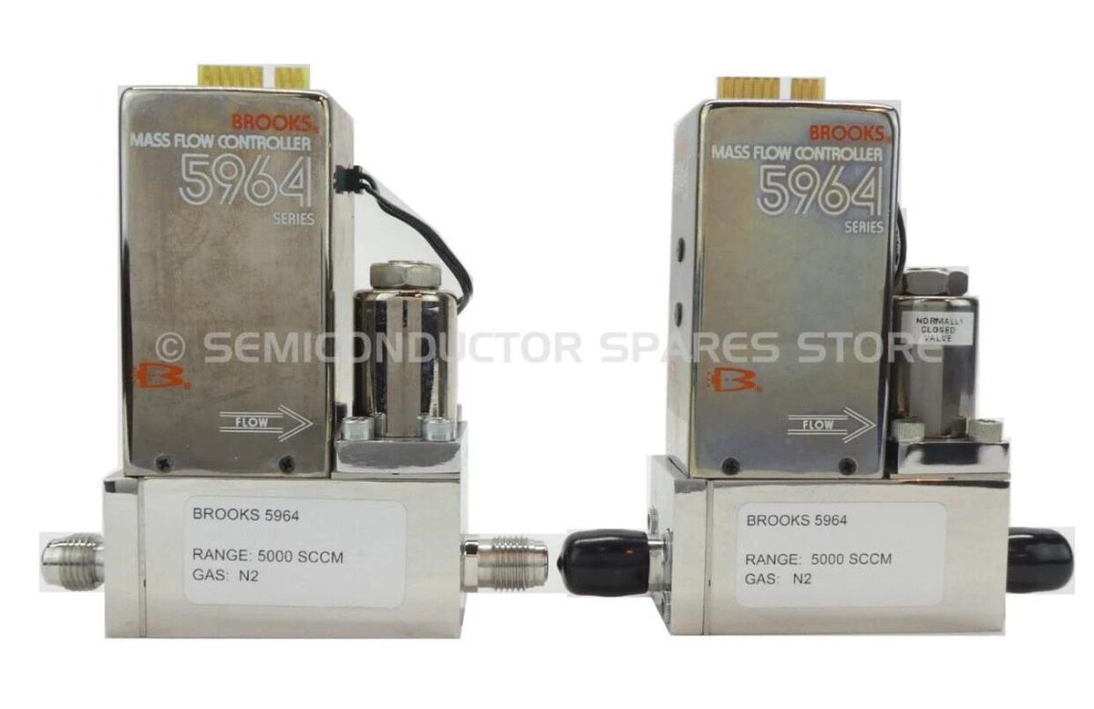 Refurbished Brooks 01-0624R-022 Mass Flow Controller MFC 5964 N2 Lot of 2 OEM Refurbished