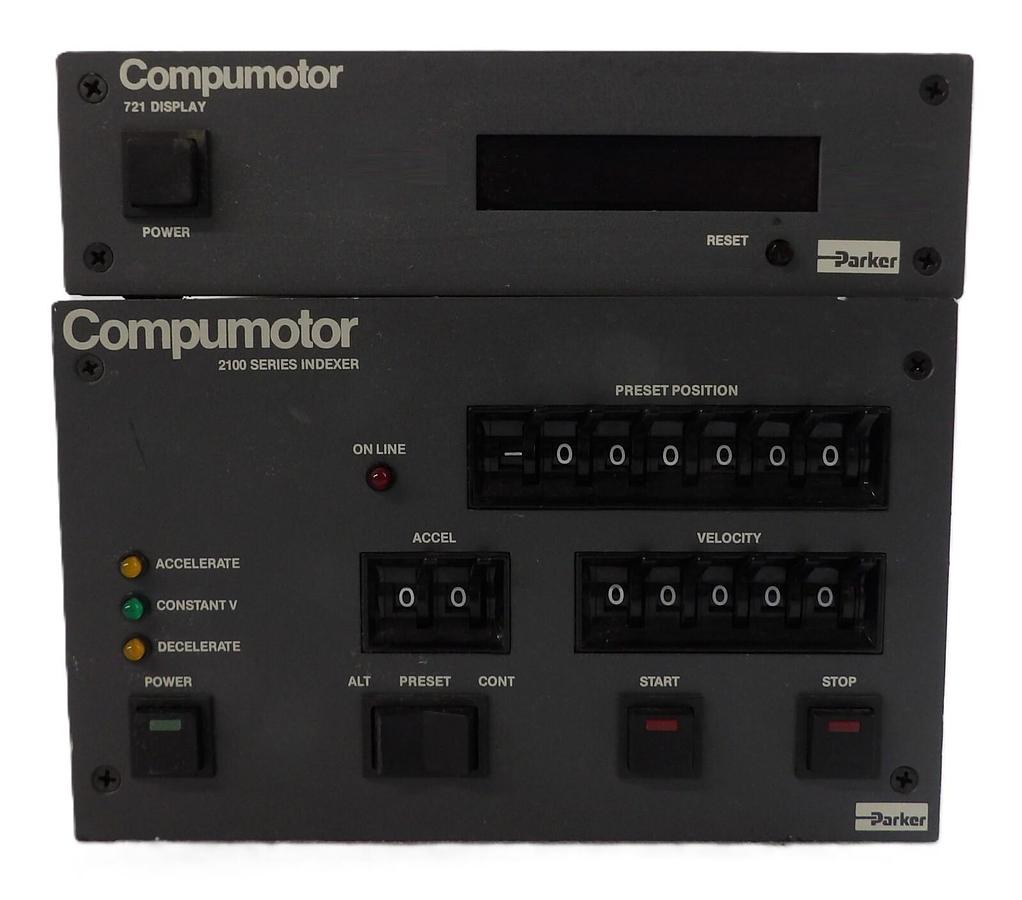 Used Parker Compumotor 2100-1 Robot Control Indexer W/ 721 Display Working Surplus