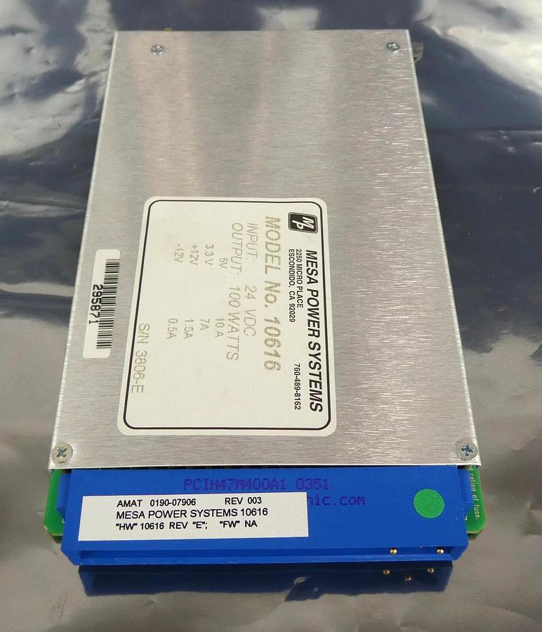 Used Mesa Power Systems 10616 Power Supply 100W PCB AMAT 0190-07906 Working Spare