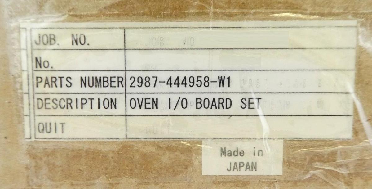 TEL Tokyo Electron 2987-444958-W1 Oven I/O Board PCB Set New Surplus