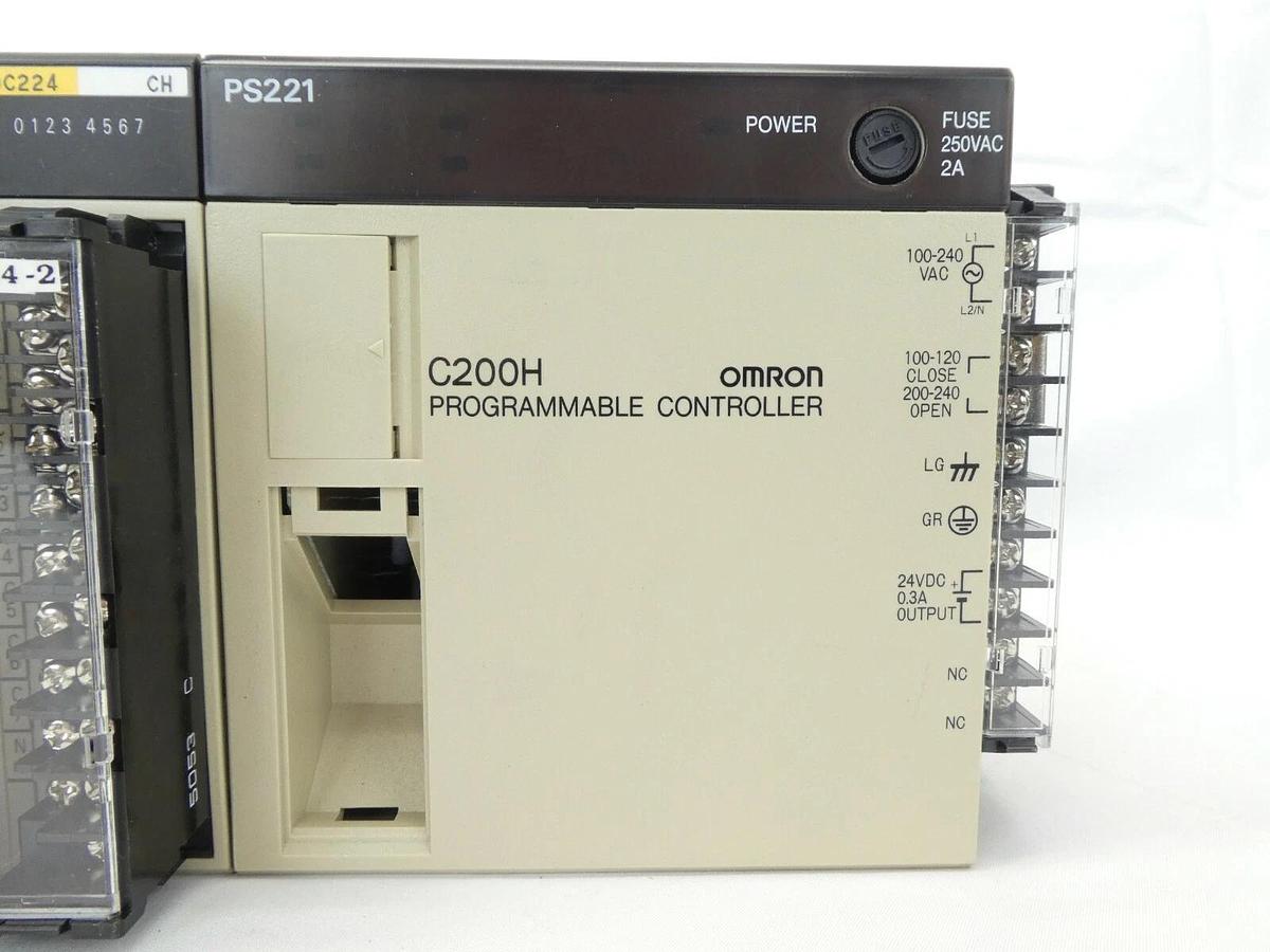 Used Omron C200H Programmable Logic Controller PLC Assembly Sysmac PS221 Working
