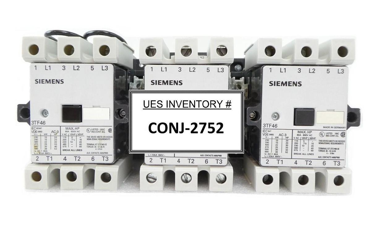 Used Siemens 3TF4622-OAC1 Contactor 3TF46 Mattson 579-19567-00 Lot of 3 Working Spare
