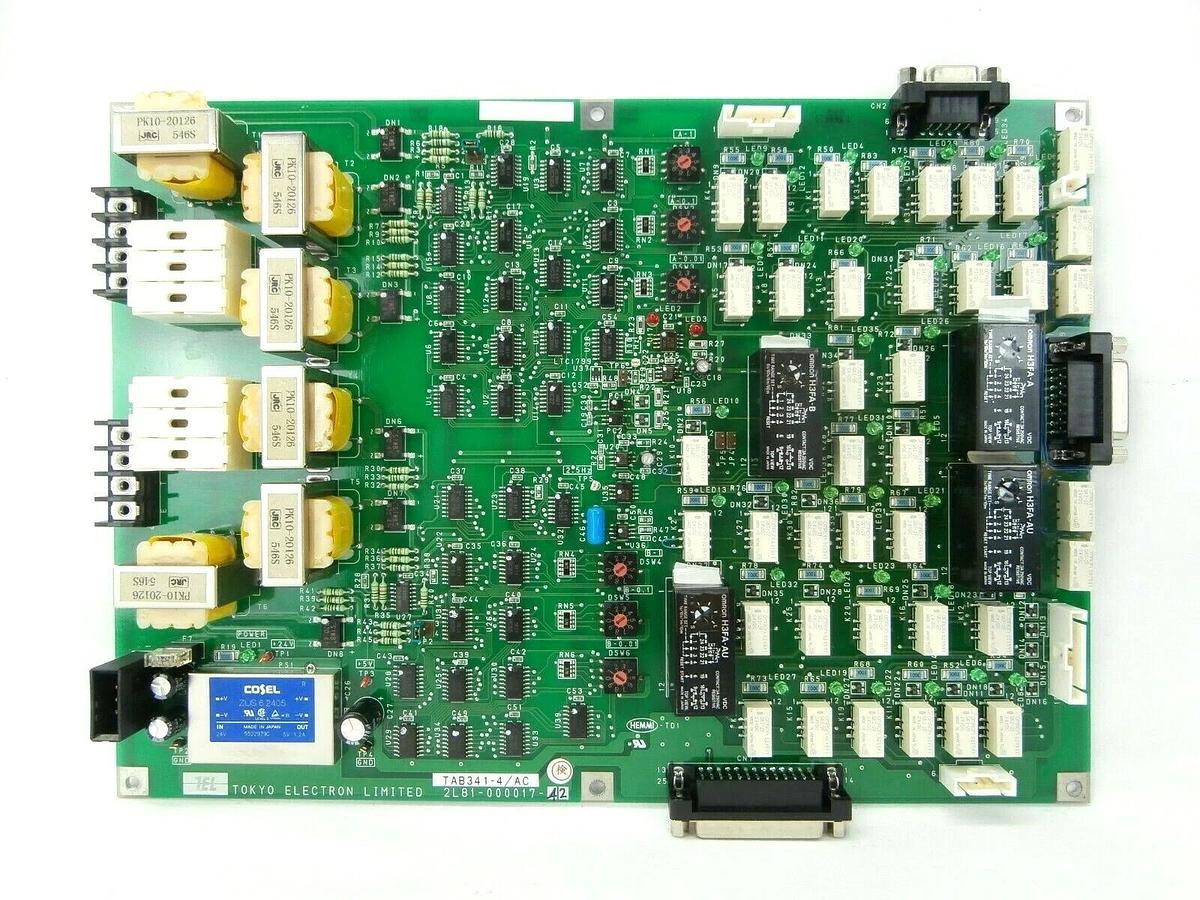 Used TEL Tokyo Electron 2L81-000017-42 Time Delay Relay Board PCB TAB341-4/AC Working