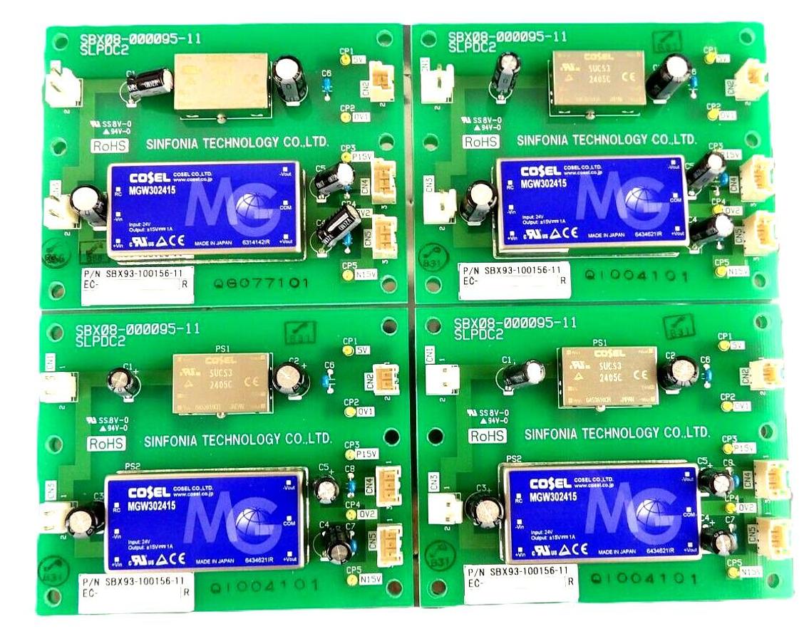 Used Sinfonia Technology SBX93-100156-11 PCB SBX08-000095-11 Lot of 4 Working Spare