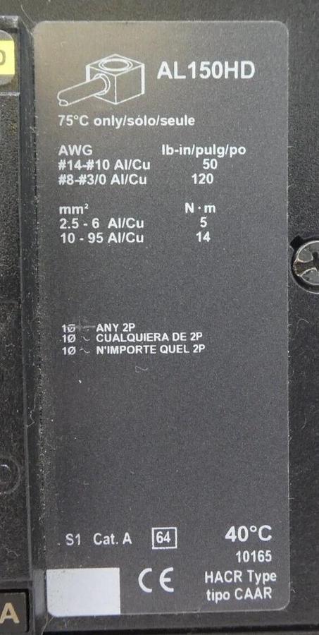 Square D HDF36125UK Circuit Breaker PowerPact HD 150 New Surplus