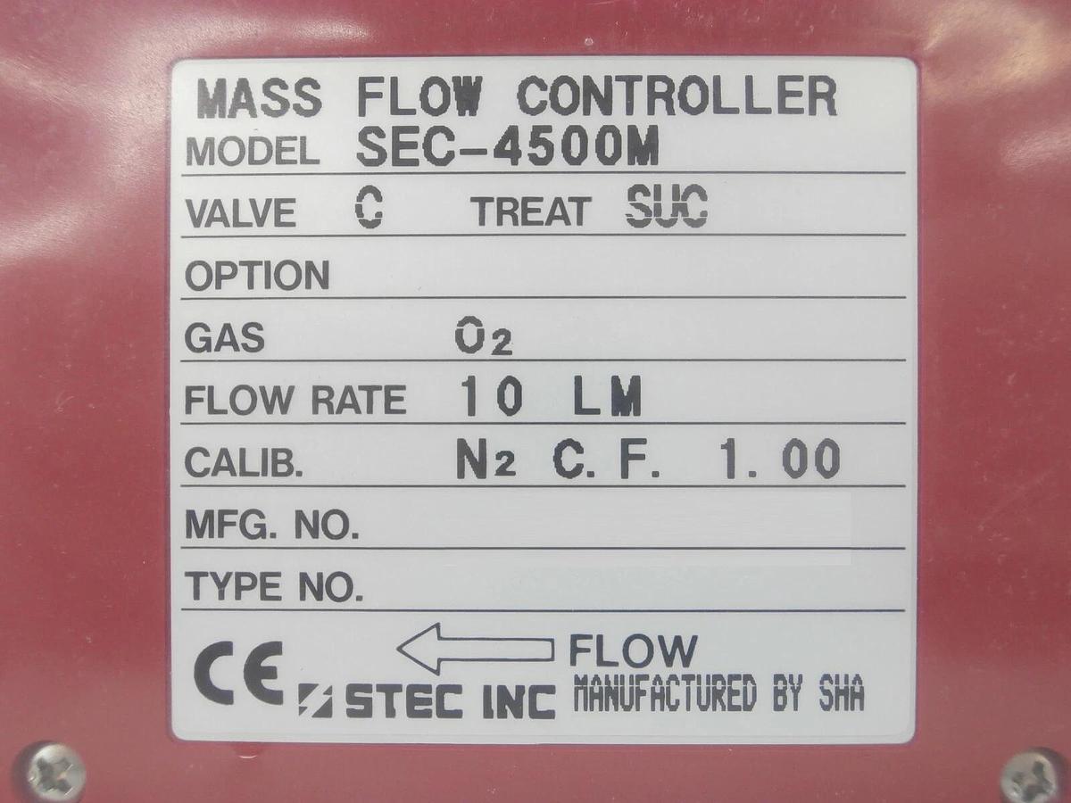 Refurbished STEC SEC-4500M Mass Flow Controller MFC SEC-4500 10 LM O2 OEM Refurbished