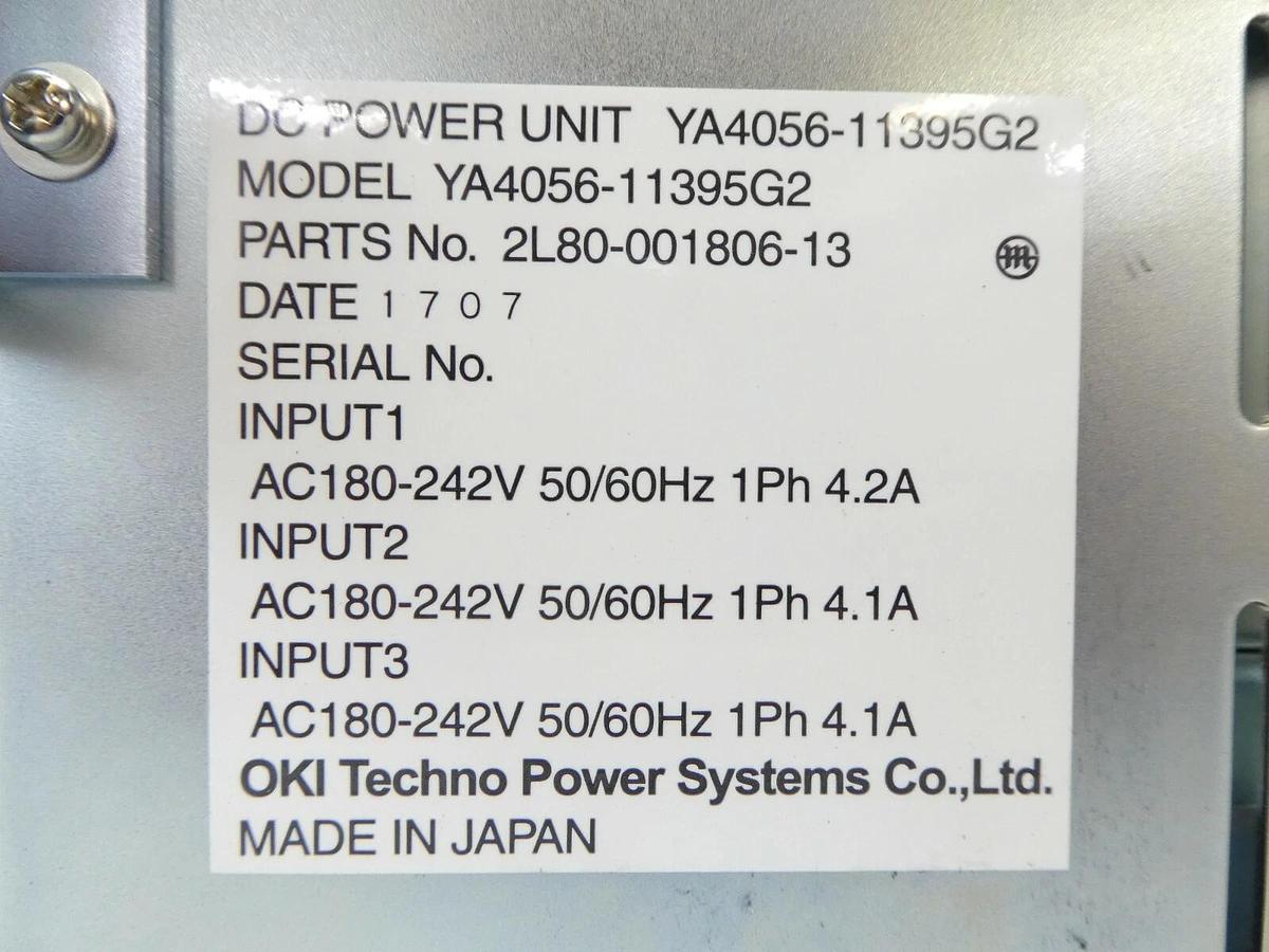OKI Techno Power Systems YA4056-11395G2 Power Supply TEL 2L80-001806-13 Working