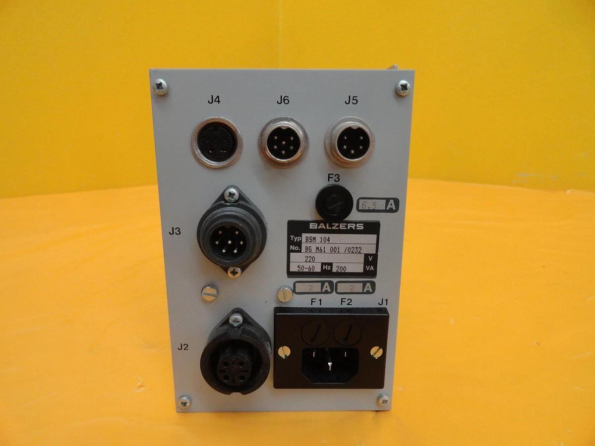 Used Balzers BG M61 001 Meisser Trap Control Module BSM 104 BSM104 Used Working