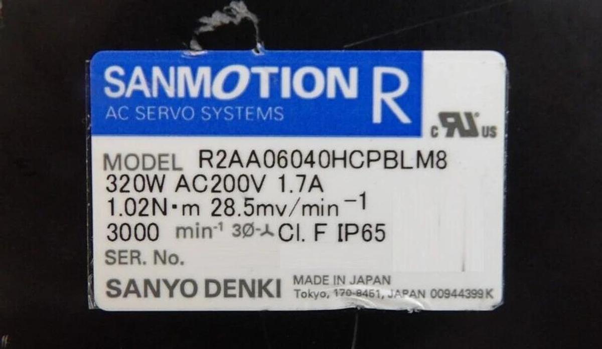 Used Sanyo Denki R2AA06040HCPBLM8 AC Servo Motor SANMOTION R Lot of 2 As-Is