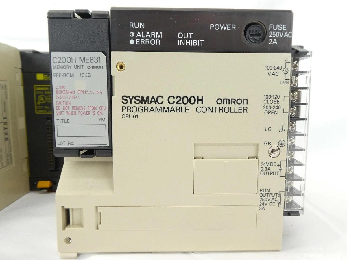 Used Omron C200H Programmable Logic Controller PLC Assembly Sysmac Microbar Trackmate