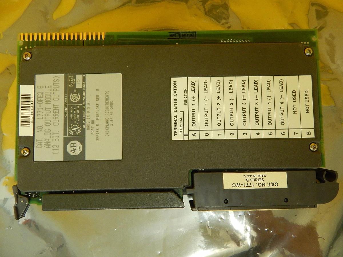 Used AB Allen-Bradley 1771-OFE2 B Analog Output 12 Bit Module PLC PCB Card Used