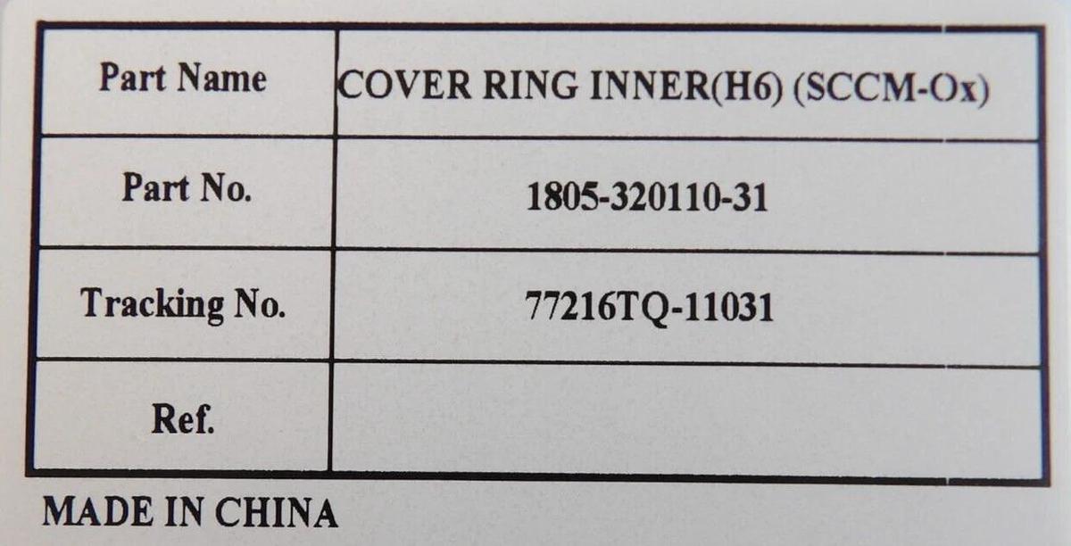 Used TEL Tokyo Electron 1805-320110-31 Inner Cover Ring Reseller Lot of 3 New Spare
