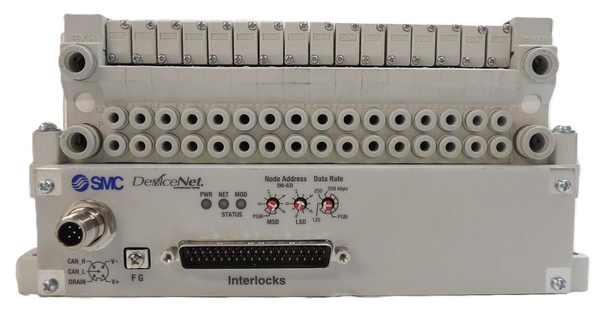 Used SMC VV5Q11-16-X3319V 16-Port Manifold Module EX420-SDN2-X4 Working