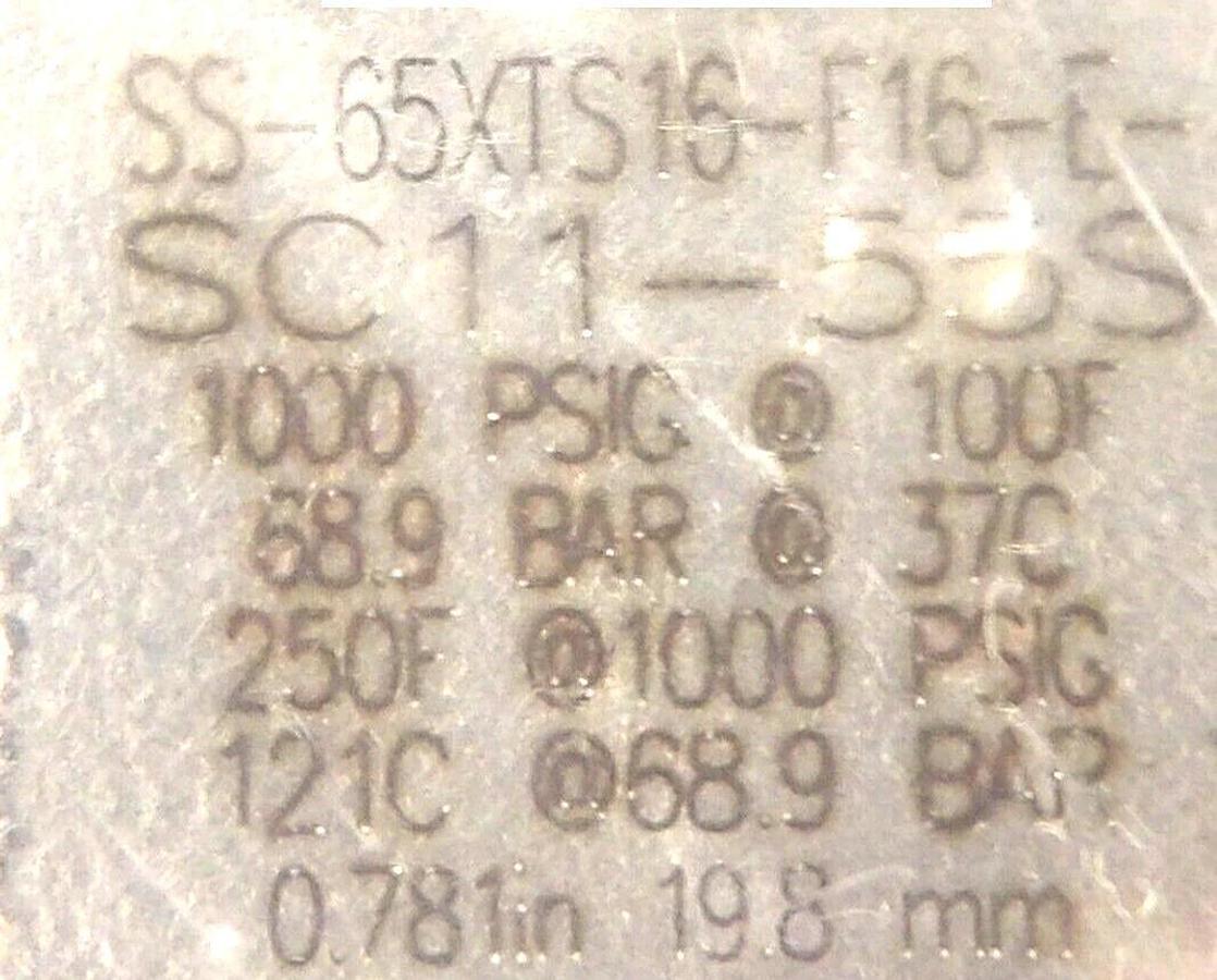 Used Swagelok SS-65XTS16-F16-E-SC11-55S 1 Inch Tube Pneumatic Ball Valve New Surplus