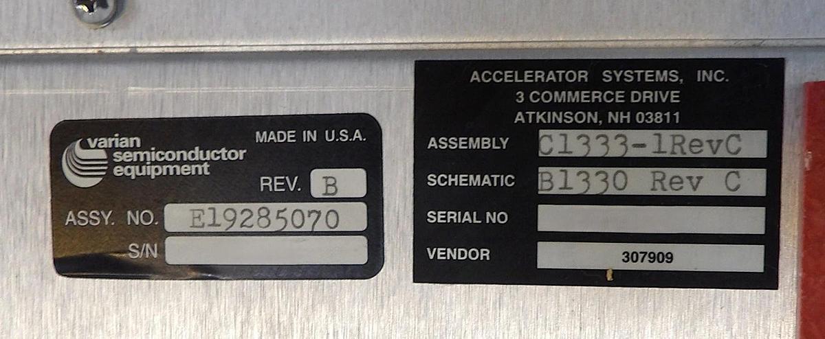 Used Accelerator Systems C1333-1 High Voltage Pulse Module Varian E19285070 Surplus