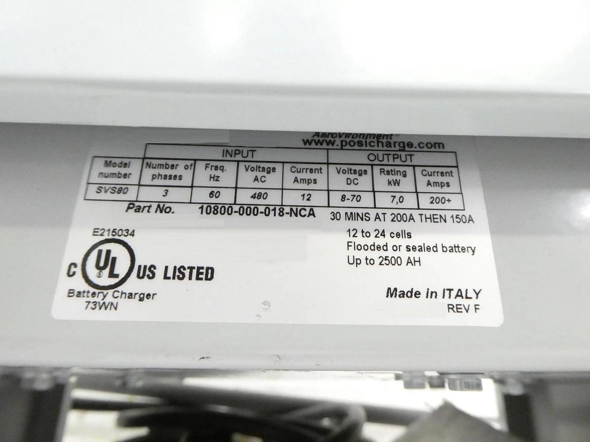 Used PosiCharge 10800-000-018-NCA SVS80 Single Port Battery Charger No Display Spare