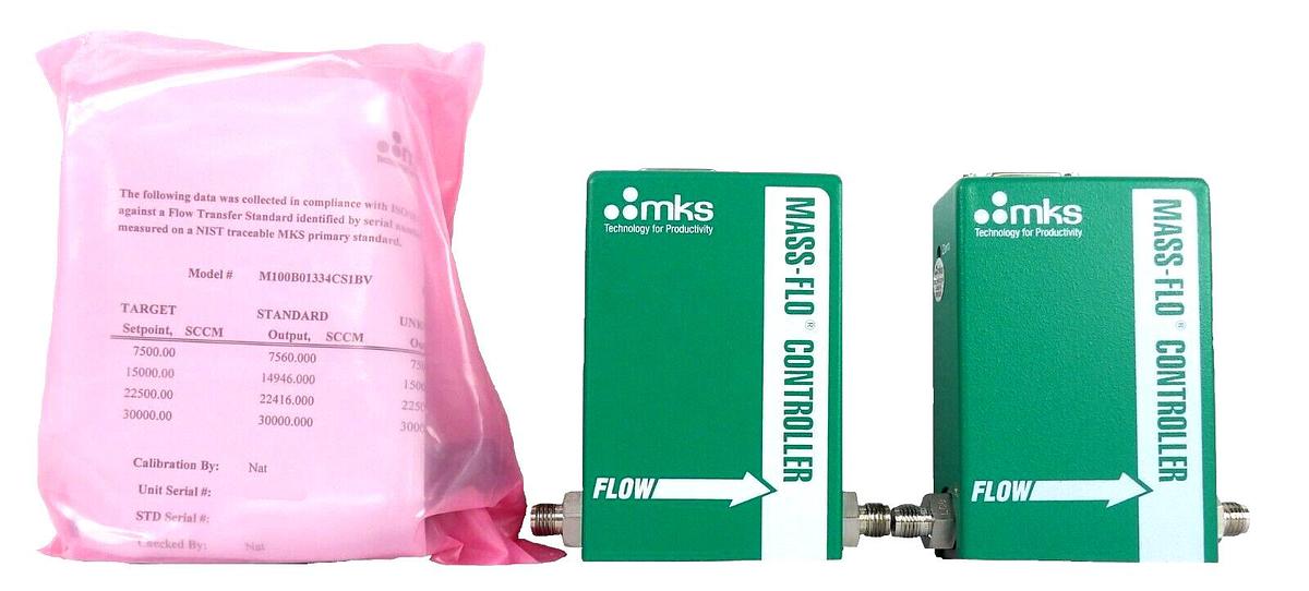 Used MKS Instruments M100B01334CS1BV Mass Flow Controller M100B 30000 SCCM Lot of 3
