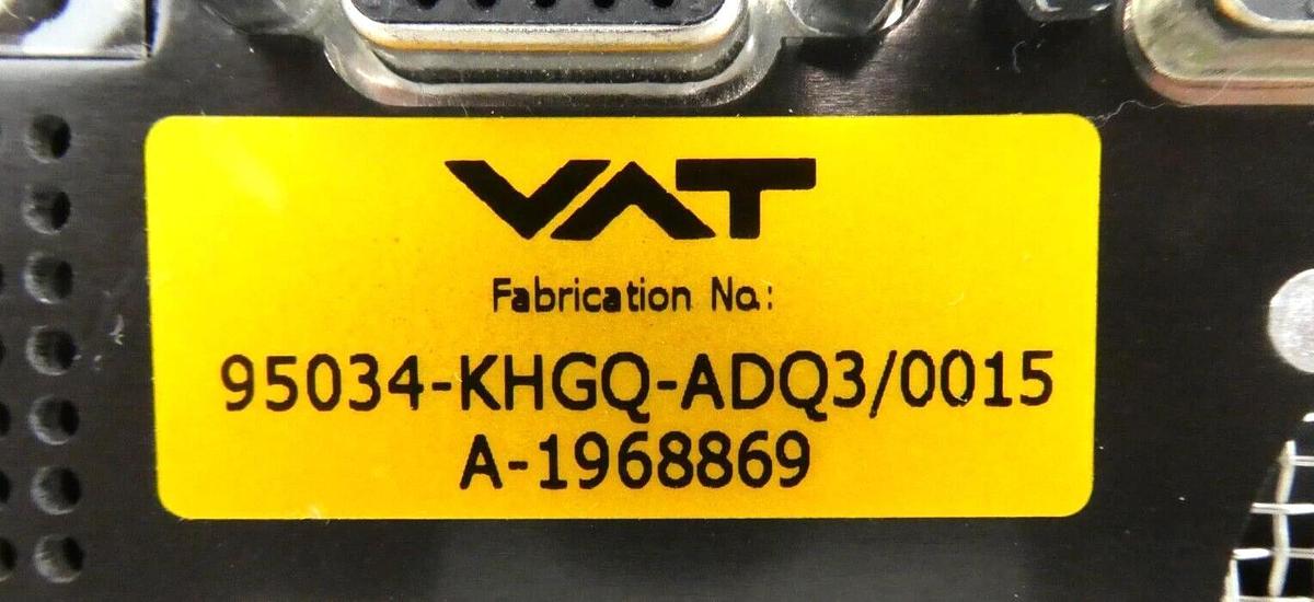 Used VAT 95034-KHGQ-ADQ3 Butterfly Valve Assembly Series 950 Working Spare