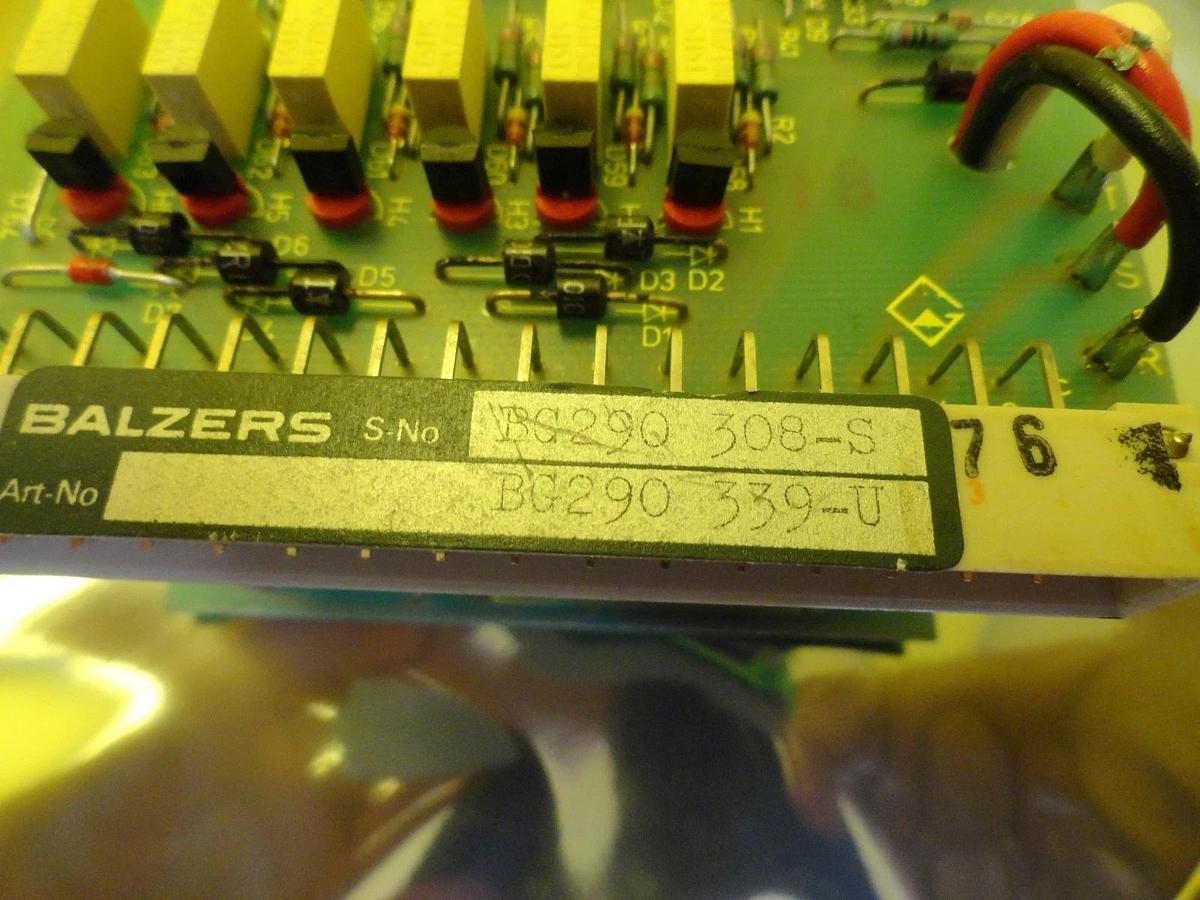 Used Balzers BG 290 339 U Transformer PCB Card BG290 339-U Used Working