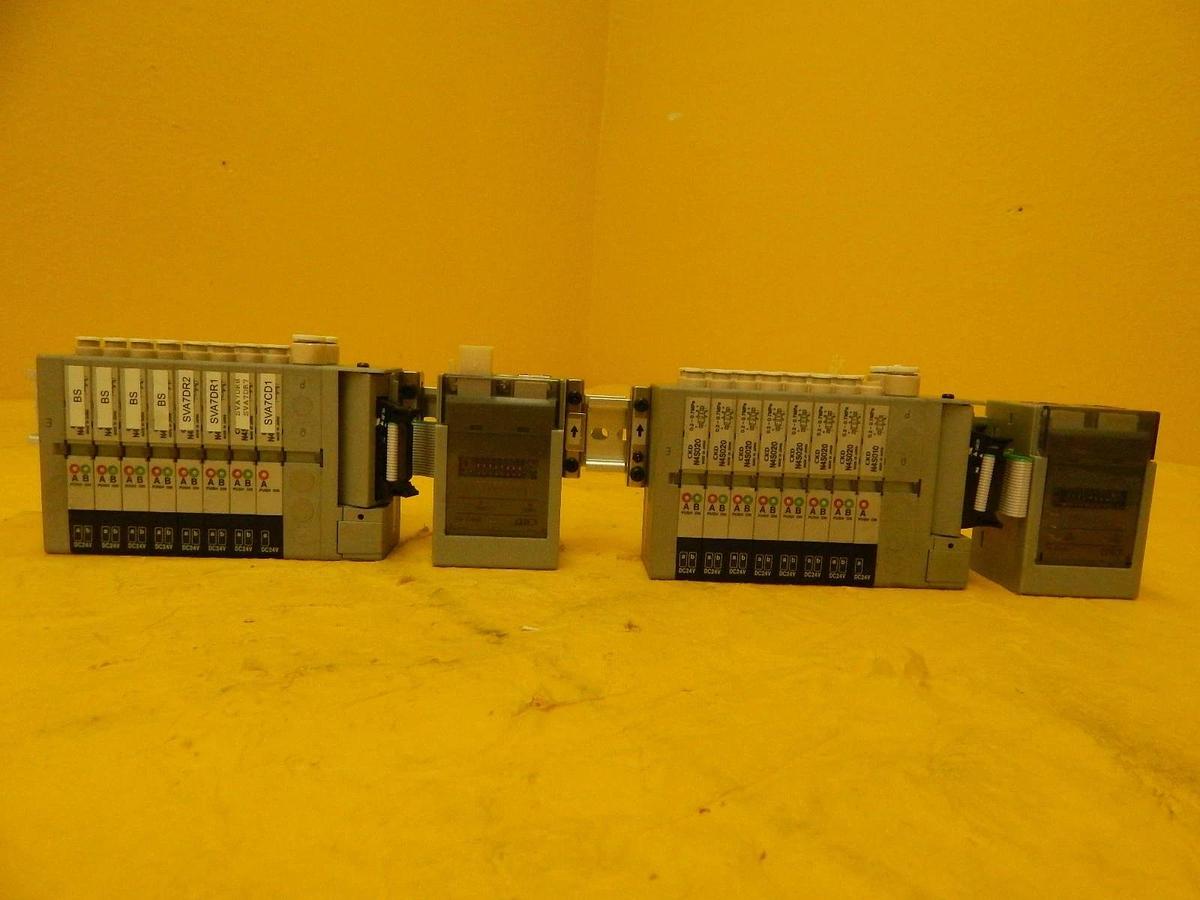 Used CKD N4S0-T56 8-Port Pnuematic Manifold OPP3-1H Lot of 2 Used Working
