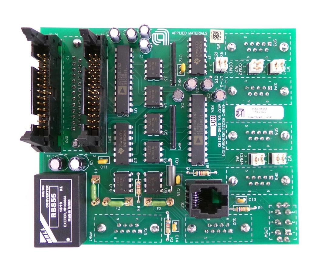 AMAT Applied Materials 0100-20192 486PC RS232 Distribution PCB New Surplus