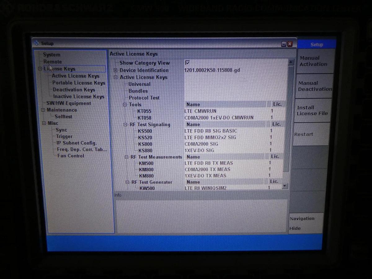 Used Rohde & Schwarz 1201.0002K50 Wideband Radio Comm Tester CMW 500 V 3.7 Non-Signal